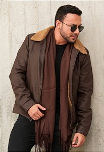 Jaqueta Couro Gola Teddy