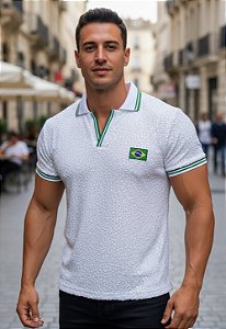 Camiseta Paetê Brasil Branca