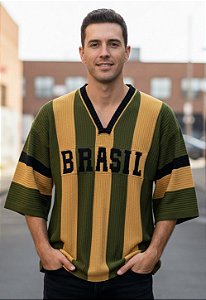 Camiseta Tricot Oversized Brasil