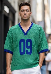 Camiseta Tricot Gola V Brasil