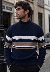 Suéter Gola Alta Tricot Alpine