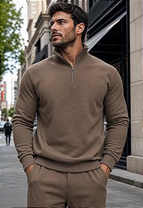 Blusa Moletom Gola Zíper Premium