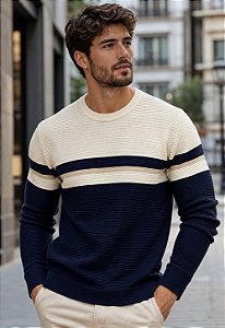 Suéter Tricot Tricolor Wave