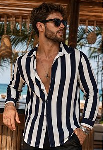 Camisa Viscolinho Listrada Trancoso