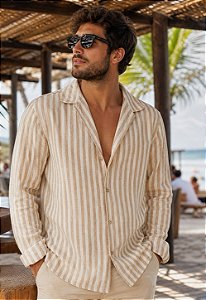 Camisa Viscolinho Listrada