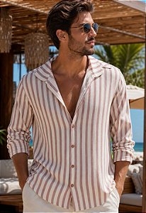 Camisa Viscolinho Listrada