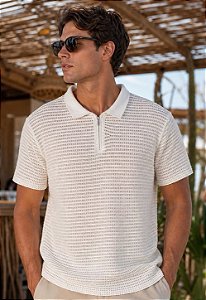Camiseta Tricot Polo Gola Zíper