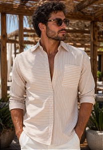 Camisa Tricoline Listrada