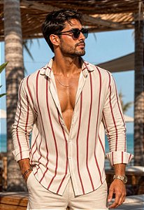 Camisa Viscolinho Listrada Bali
