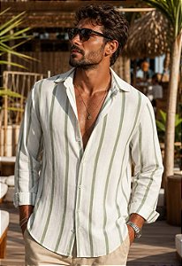 Camisa Viscolinho Listrada Bali