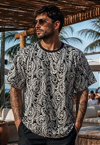 Camiseta Texturizada Estampada Azure