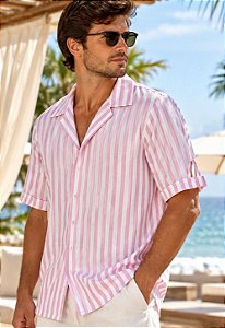 Camisa Listrada Oversized Maldivas