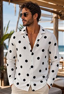 Camisa Tricoline Poá