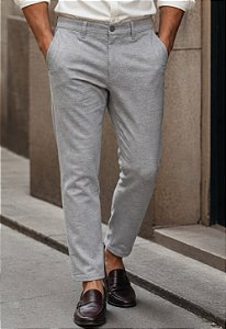Calça Alfaiataria Sarja C/ Elastano Azzurro