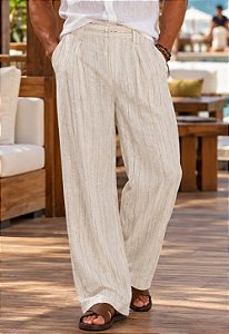 Calça Linho Listrada Royale