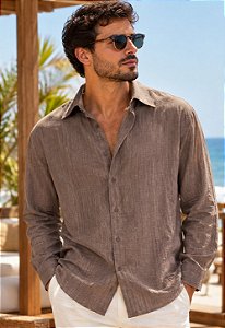 Camisa Cetim Manga Longa Paradise