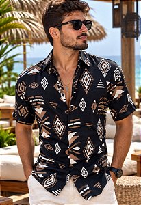 Camisa Viscolinho Estampada Porto