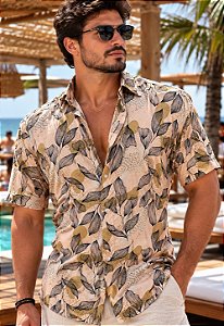 Camisa Viscolinho Estampada Sunset