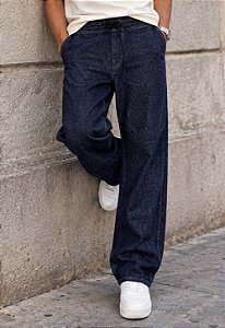 Calça Baggy Lavagem Jeans Escura