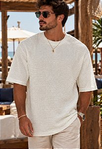Camiseta Oversized Texturizada Noir