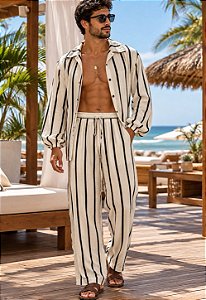 Conjunto Viscolinho Listrado Maldivas