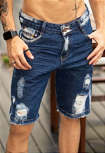 Shorts Jeans Metal Carbono