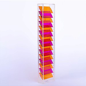 Quadro Tira Fusões coral / magenta