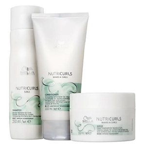 Wella Professionals Kit Nutricurls Shampoo + Máscara + Condicionador (3 Produtos)
