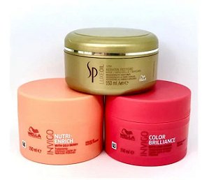 Wella Professional Máscaras Capilares Enrich + Sp Lux Oil + Brilliance 150ml Trio (3 Produtos)