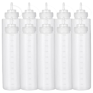 Kit 10 Bisnagas para Molho 1 Litro Grande Flexivel Profissional