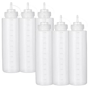Kit 6 Bisnagas para Molho 1 Litro Grande Flexivel Profissional
