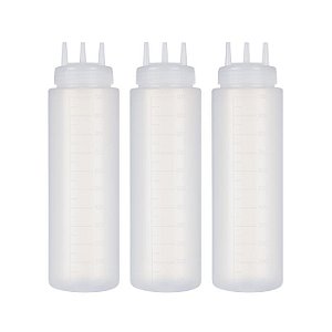 Kit Bisnagas para Molho 1 Litro com 3 Bicos Profissional - 3 Peças