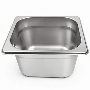 Cuba GN 1/6 Inox 100mm Sem Alça Gastronômica Profissional