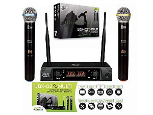 MICROFONE S/FIO MAO DUPLO DYLAN UDX-02 MULTI