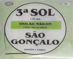 ENCORDOAMENTO AVULSO VIOLAO NYLON SAO GONCALO 3A SOL IZ-56