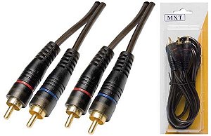 CABO AUDIO 5M 2RCA/2RCA MXT C/TERRA 5MM PRETO/DOURADO 81349
