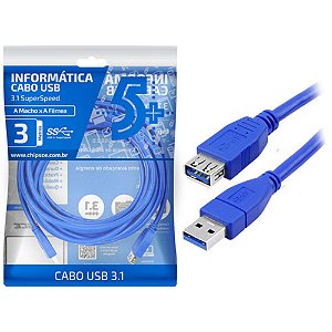CABO USB CHIPSCE USBM A+USBF A 3.1 AZUL 3M 018-7723