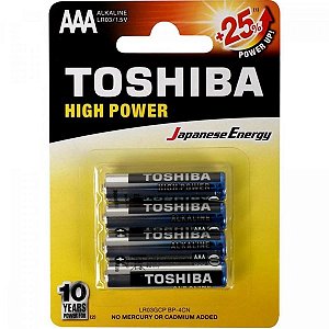 PILHA AAA ALCALINA TOSHIBA LR03GCP C/4 72454