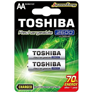 PILHA AA RECARREGAVEL 2600MAH TOSHIBA TNH-6GAE C/2 72473