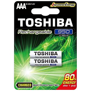 PILHA AAA RECARREGAVEL 950MAH TOSHIBA TNH-3GAE C/2 72476