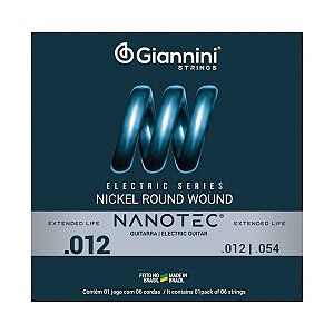 ENCORDOAMENTO GUITARRA 012 GIANNINI GEEGST12 PN NANOTEC