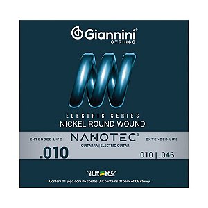 ENCORDOAMENTO GUITARRA 010 GIANINNI GEEGST10 PN NANOTEC