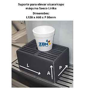 3D SUPORTE PARA XÍCARAS GAGGIA/SAECO ANIMA/LIRIKA 120x80x60mm - COR PRETA