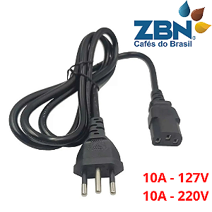CABO DE FORÇA PADRÃO BRASIL 10A (110/220V) 3 POLOS (2P+T) 1,5 METRO