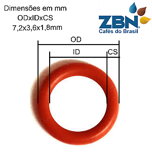 ANEL DE VEDAÇÃO VM TUBO NYLON 2015 SAECO/GAGGIA NM02.028 - 140328059 - 7,2X3,6X1,8