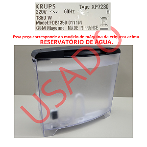 KRUPS XP7230 RESERVATÓRIO DE ÁGUA COM ALÇA MÁQUINA MODELO FDB13500111M