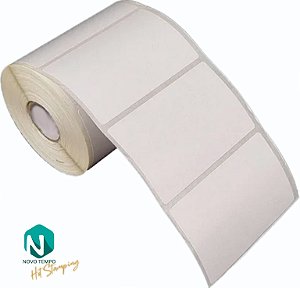 Etiqueta Adesiva 80x50mm 8x5cm Couche p/ Zebra Argox Elgin - Rolo c/ 566 (30m)