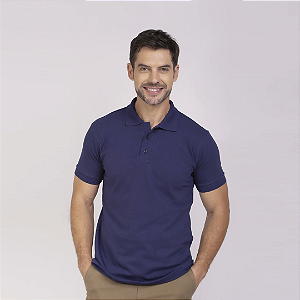 Camisa Polo Azul Marinho Piquet