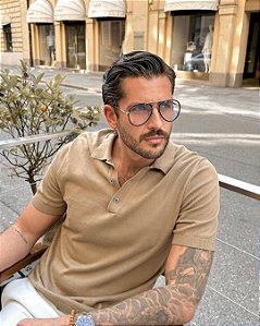 Camisa Polo Areia Piquet
