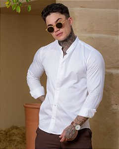 Camisa Branca Manga Longa - Gola Padre